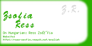 zsofia ress business card